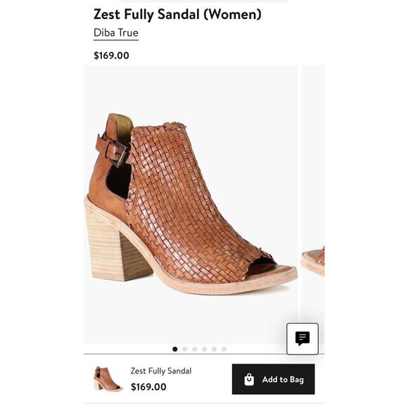 Womens Leather woven weave Diba True Zest Open Round Toe Sandals 8โฆNot For Sale - Picture 5 of 12